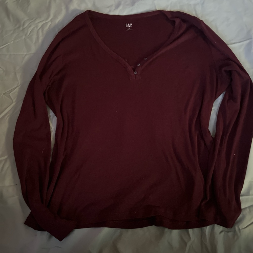 burgundy long sleeve shirt